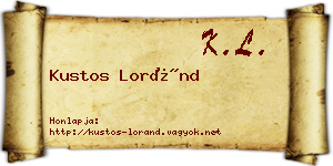 Kustos Loránd névjegykártya